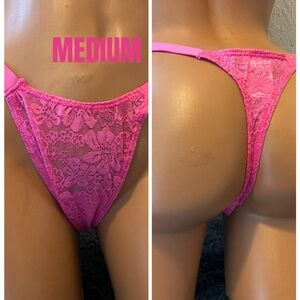 PINK Victoria's Secret Floral Lace Panties - Vibrant Pink